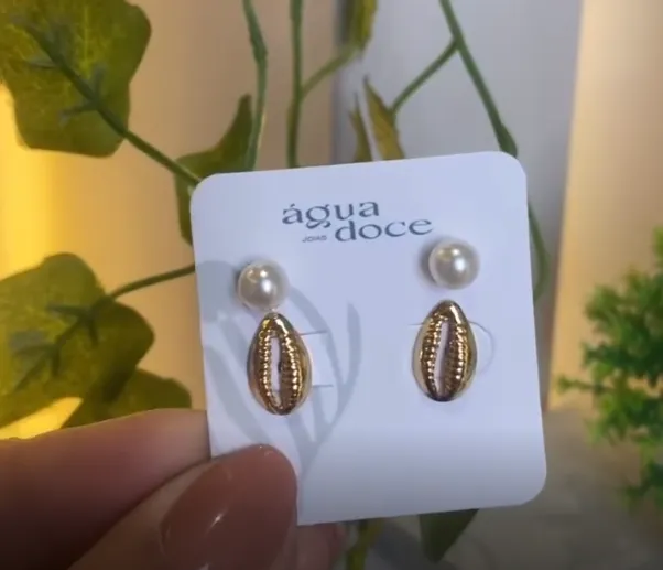 Brinco Pérola e Búzio